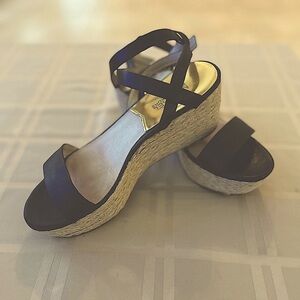 MICHAEL Michael Kors Navy Espadrille Wedge Sandals